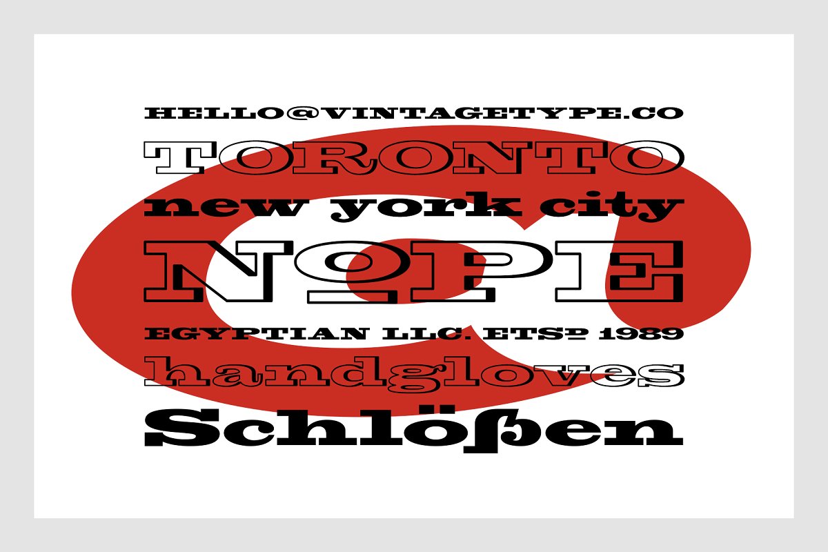 Beispiel einer VTC Bloke Open-Schriftart